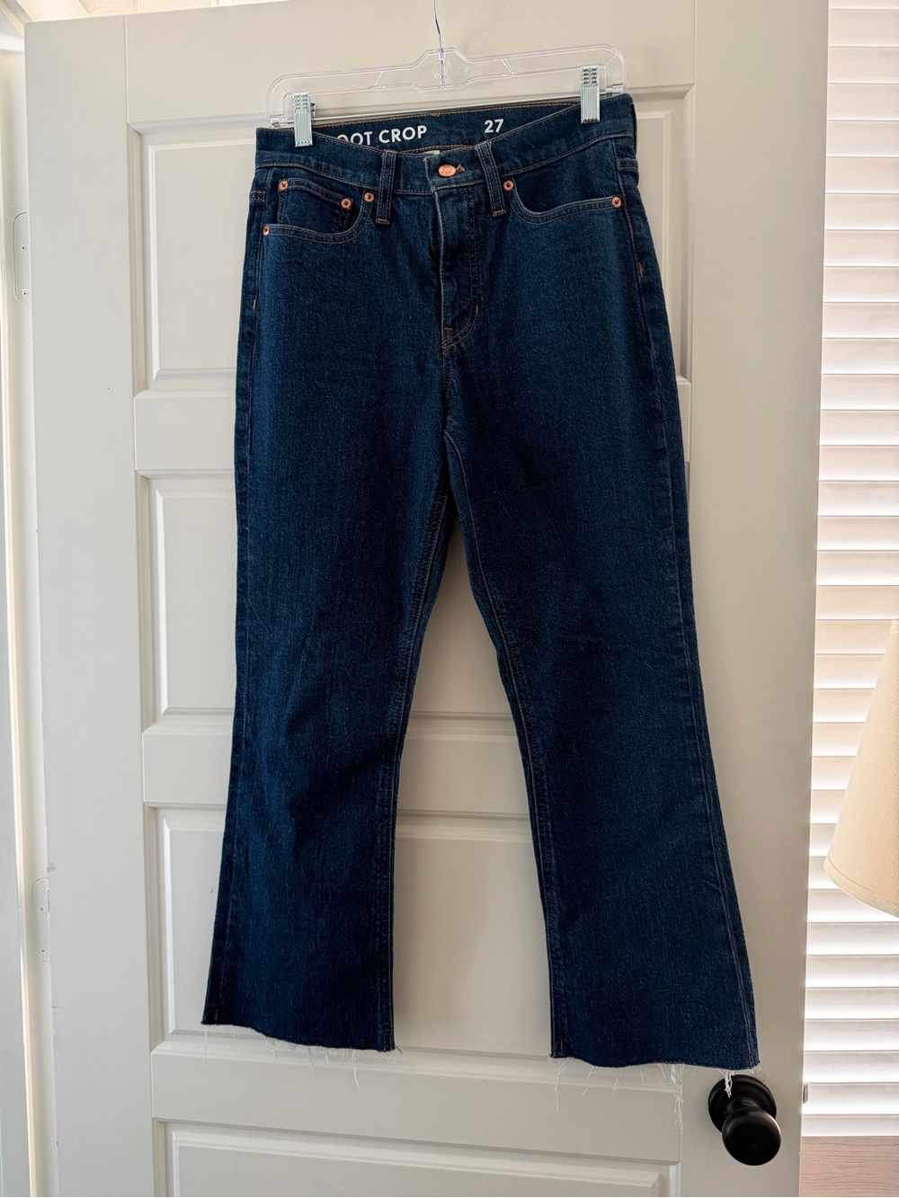 J. Crew 9” Billie Demi boot Crop raw hem Jeans - size 27